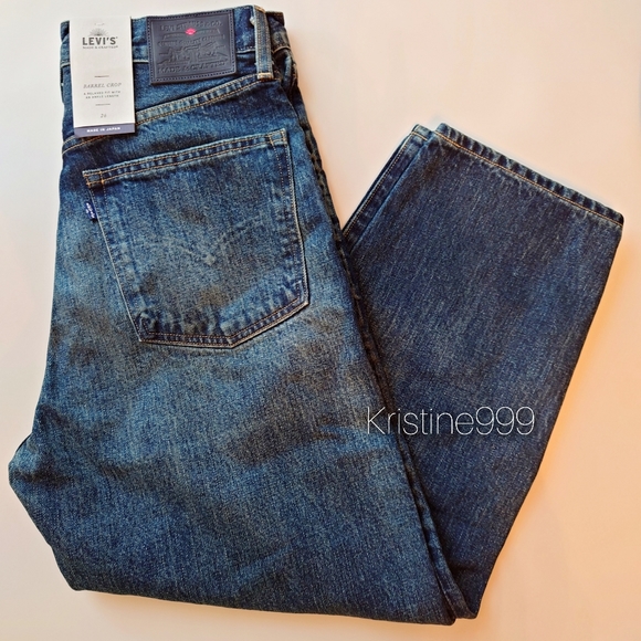 Levi's Japan Made & Crafted Barrel Loose Fit Jeans in Medium Dark Wash Mado NWT - Picture 6 of 9